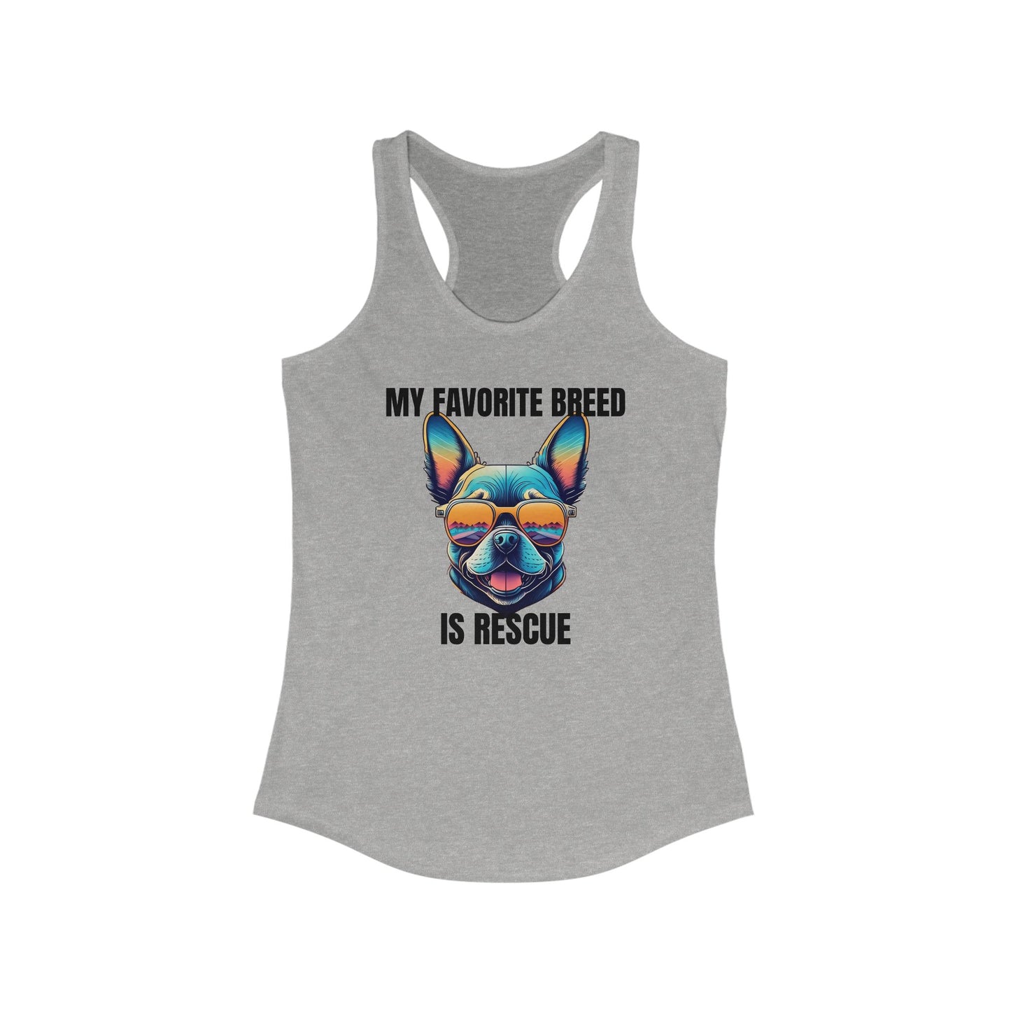 My favorite breed is rescue 3 - Women's Ideal Racerback Tank