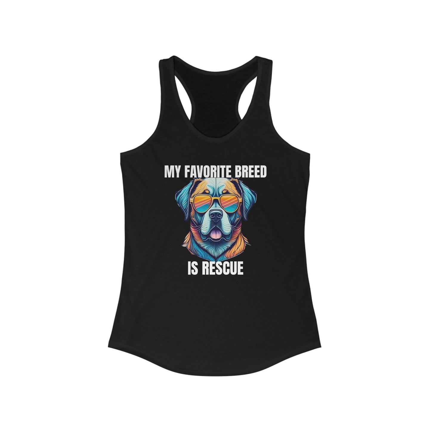 My favorite breed is rescue 5 - Women's Ideal Racerback Tank