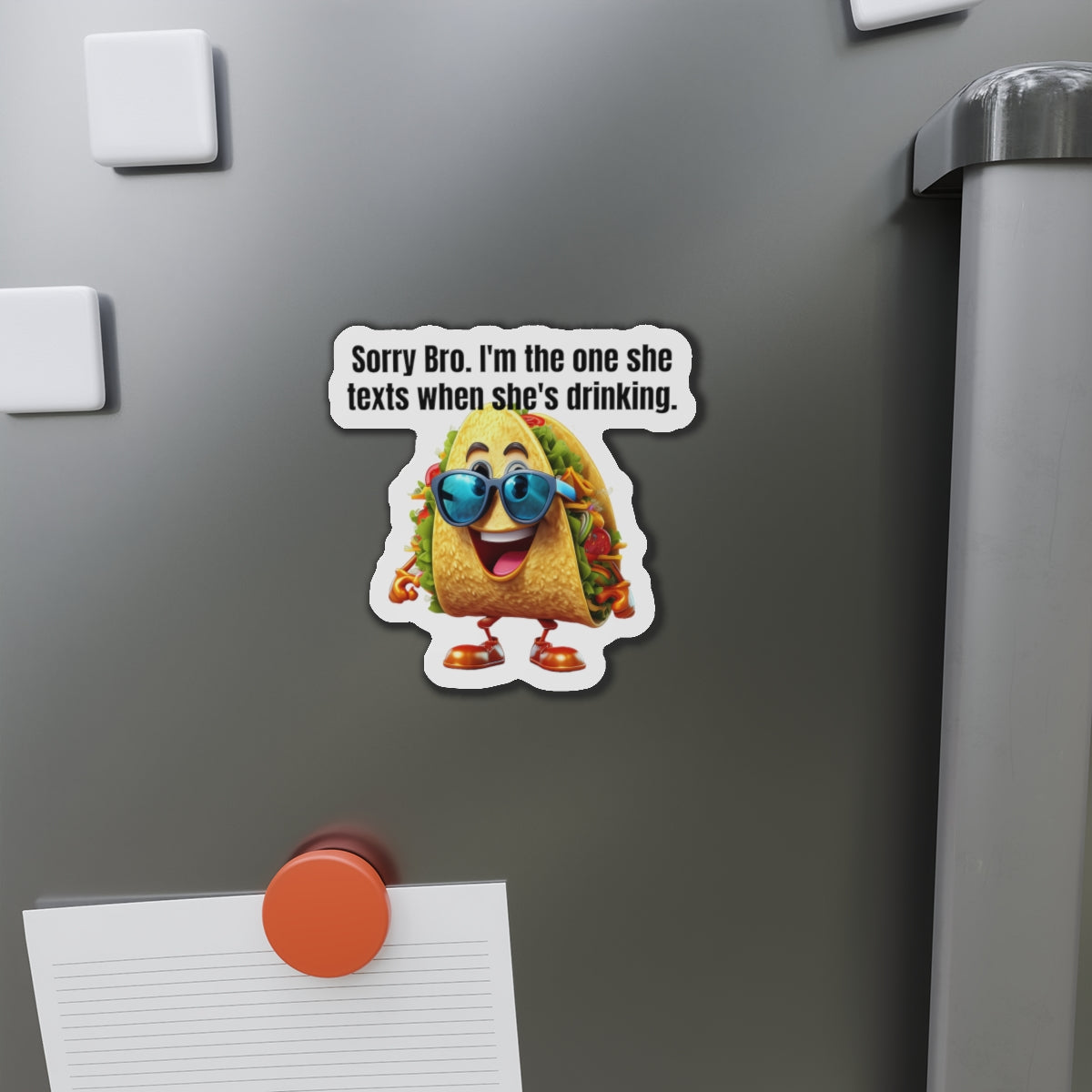 Texting taco - Die-Cut Magnets