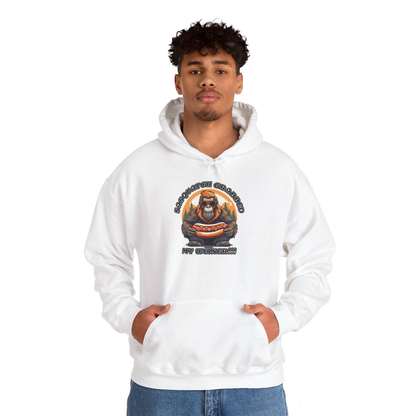 Sasquatch grabbed my weiner! - Unisex Heavy Blend™ Hooded Sweatshirt