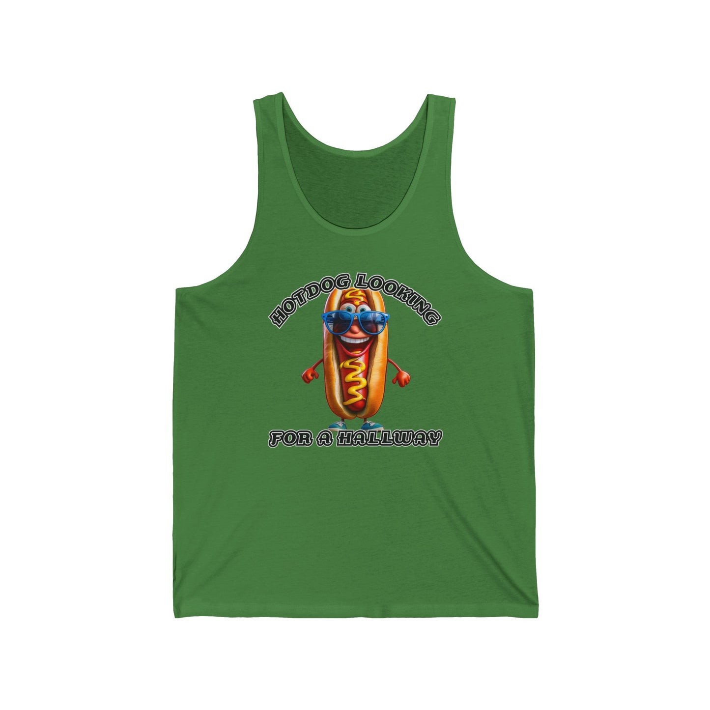 Hotdog looking for a hallway - Unisex Jersey Tank