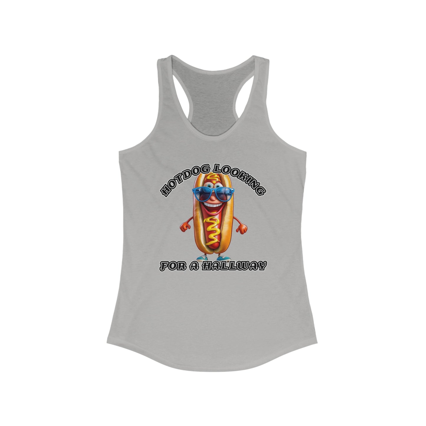 Hotdog looking for a hallway - Women's Ideal Racerback Tank