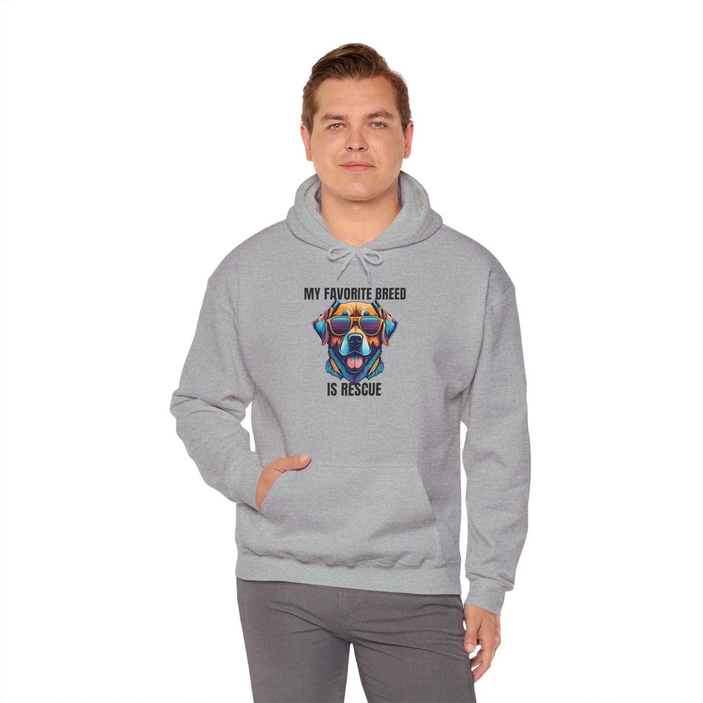 My favorite breed is rescue 4 - Unisex Heavy Blend™ Hooded Sweatshirt