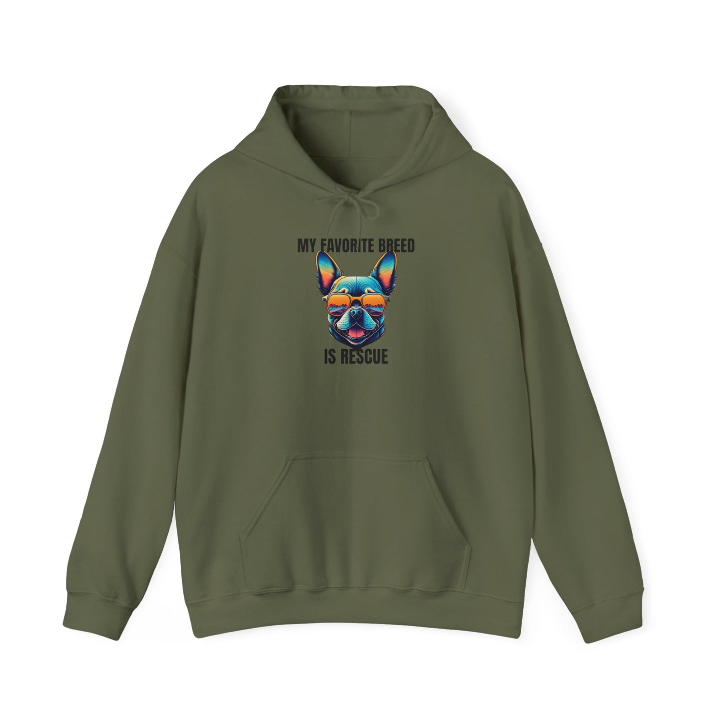 My favorite breed is rescue 3 - Unisex Heavy Blend™ Hooded Sweatshirt