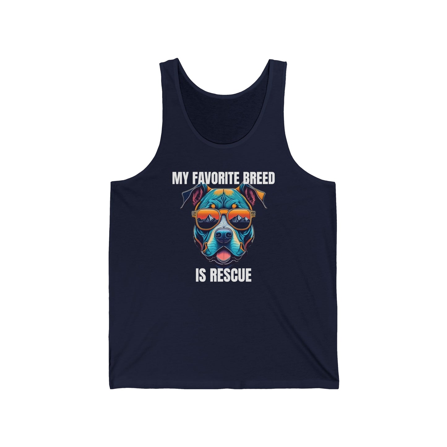 My favorite breed is rescue 1 - Unisex Jersey Tank