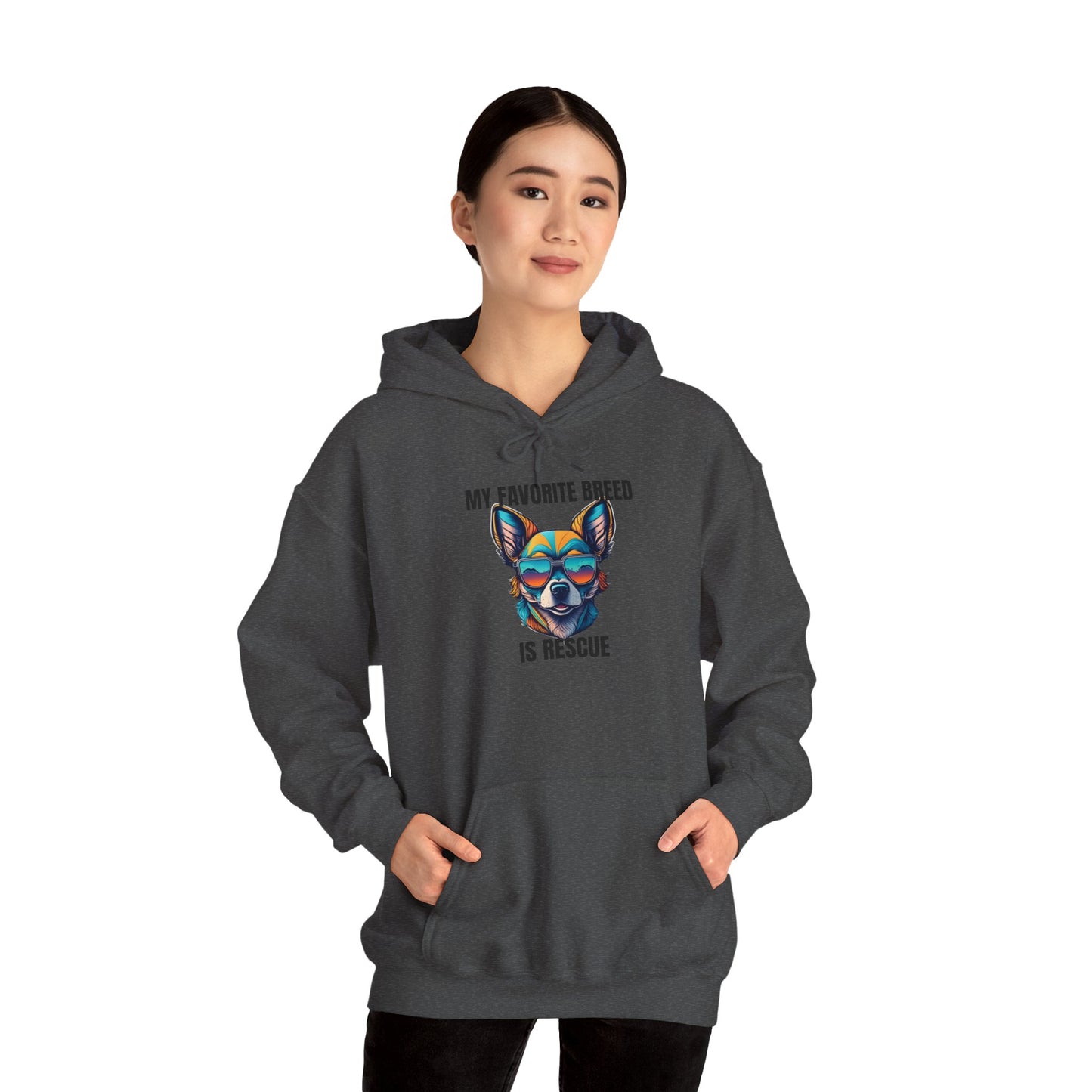 My favorite breed is rescue 2 - Unisex Heavy Blend™ Hooded Sweatshirt