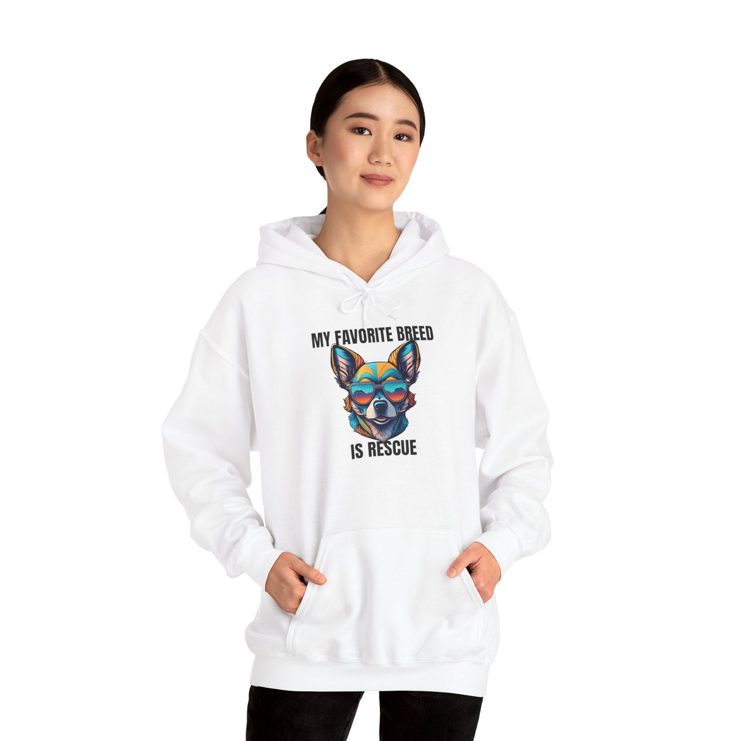 My favorite breed is rescue 2 - Unisex Heavy Blend™ Hooded Sweatshirt