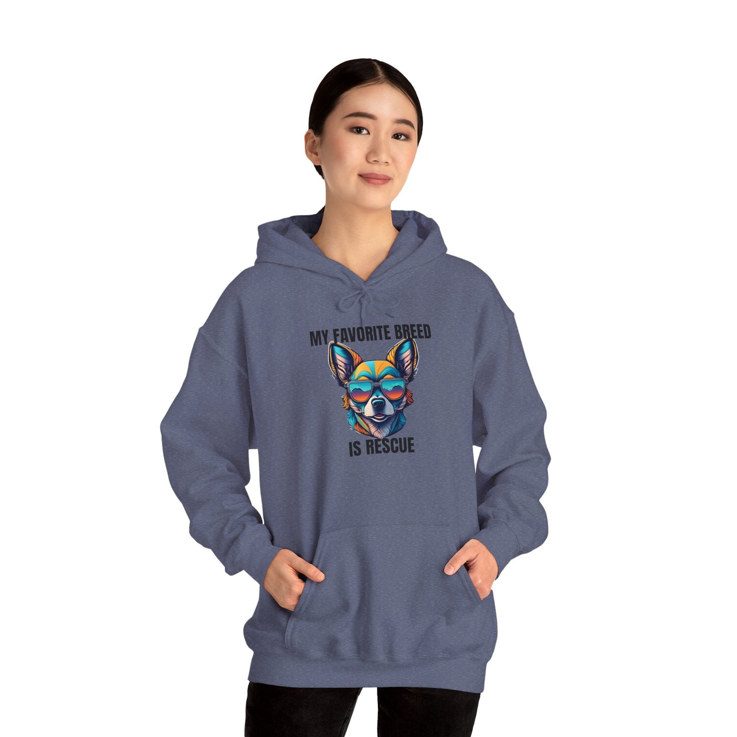 My favorite breed is rescue 2 - Unisex Heavy Blend™ Hooded Sweatshirt