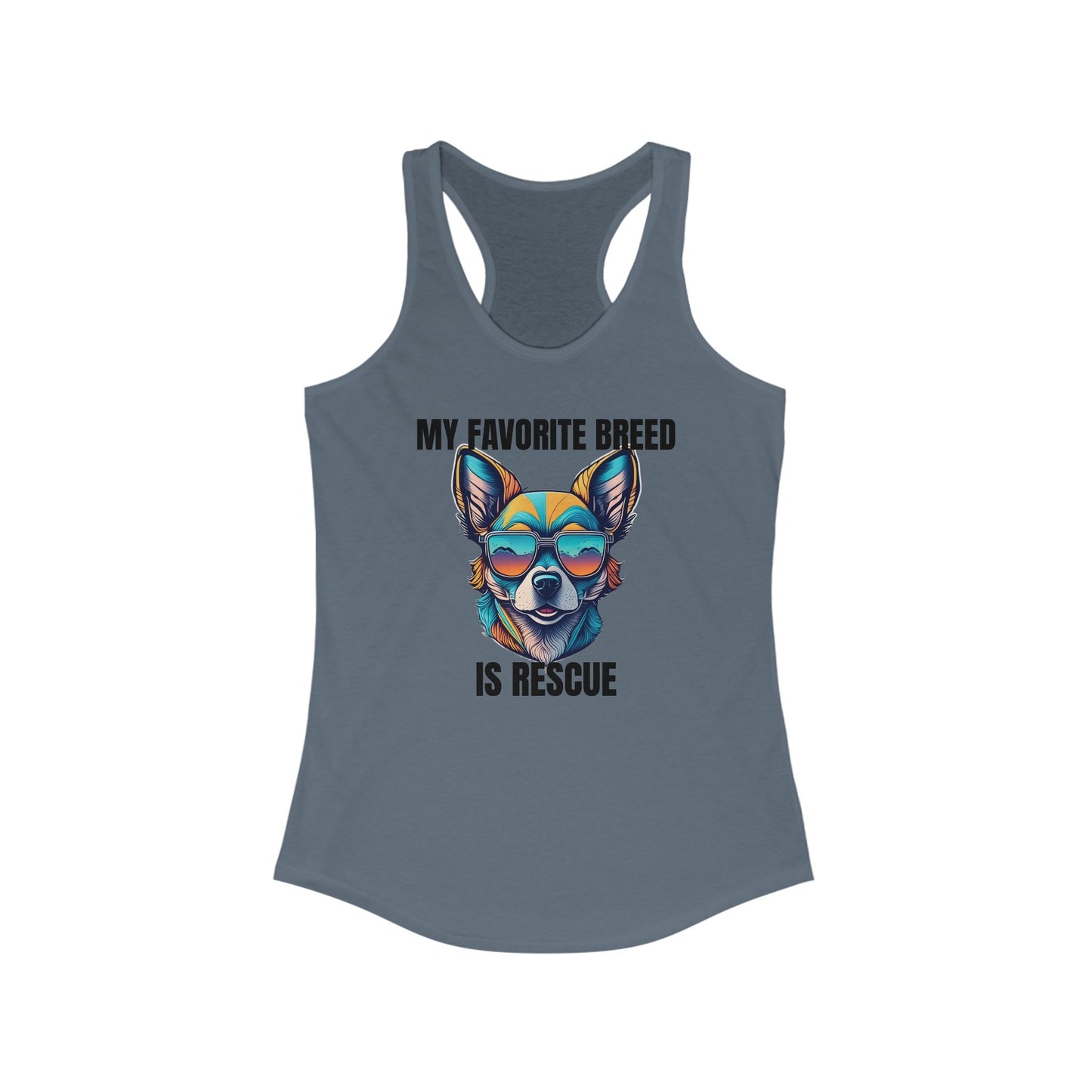 My favorite breed is rescue 2 - Women's Ideal Racerback Tank