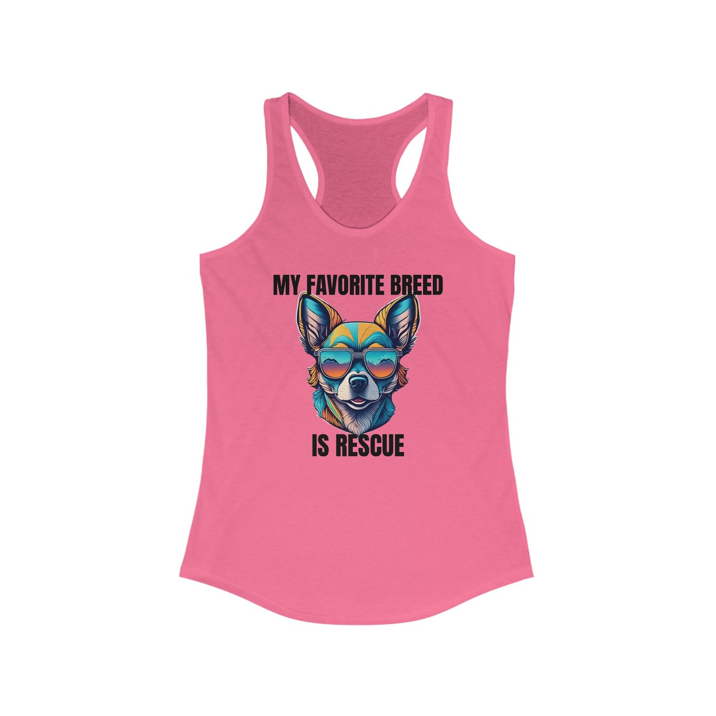 My favorite breed is rescue 2 - Women's Ideal Racerback Tank