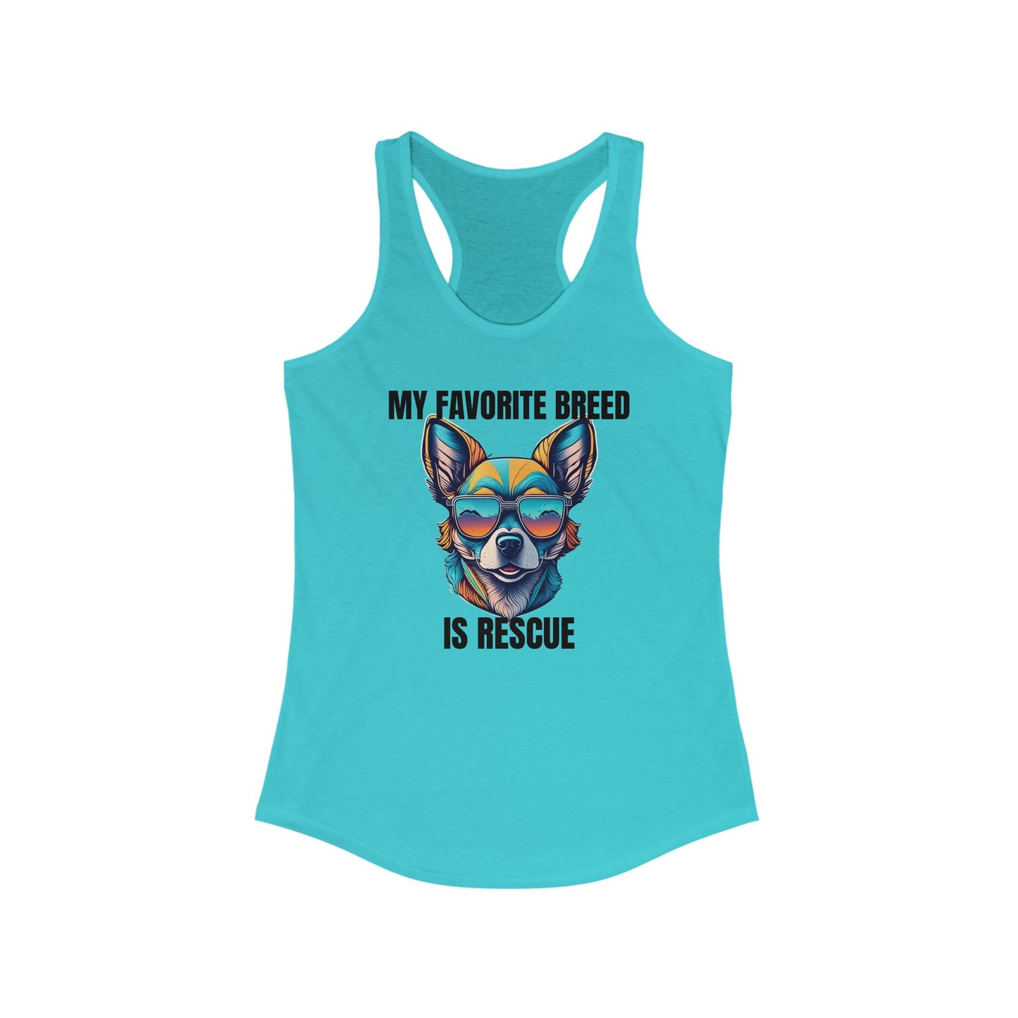 My favorite breed is rescue 2 - Women's Ideal Racerback Tank