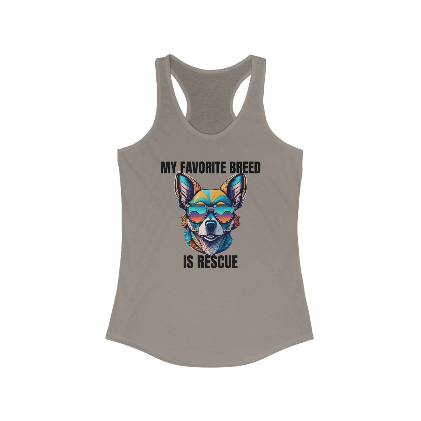 My favorite breed is rescue 2 - Women's Ideal Racerback Tank