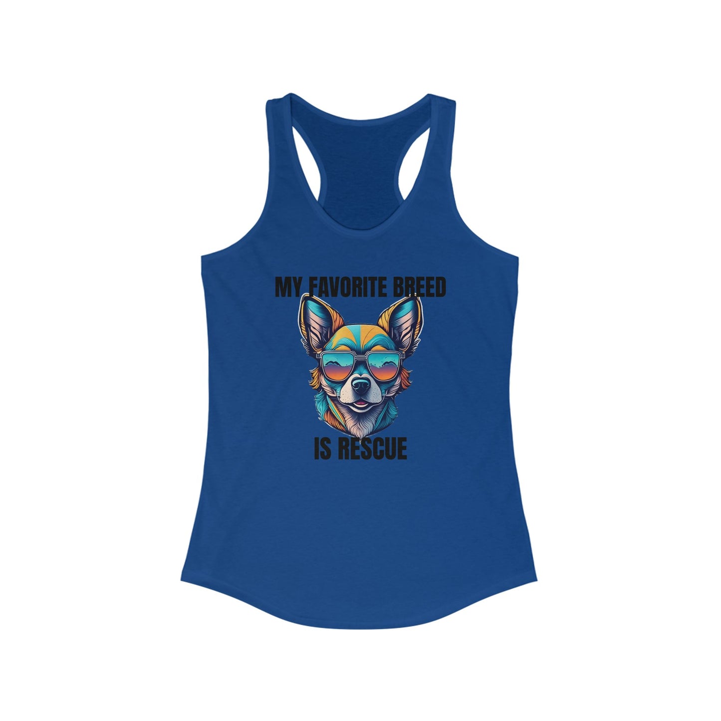 My favorite breed is rescue 2 - Women's Ideal Racerback Tank