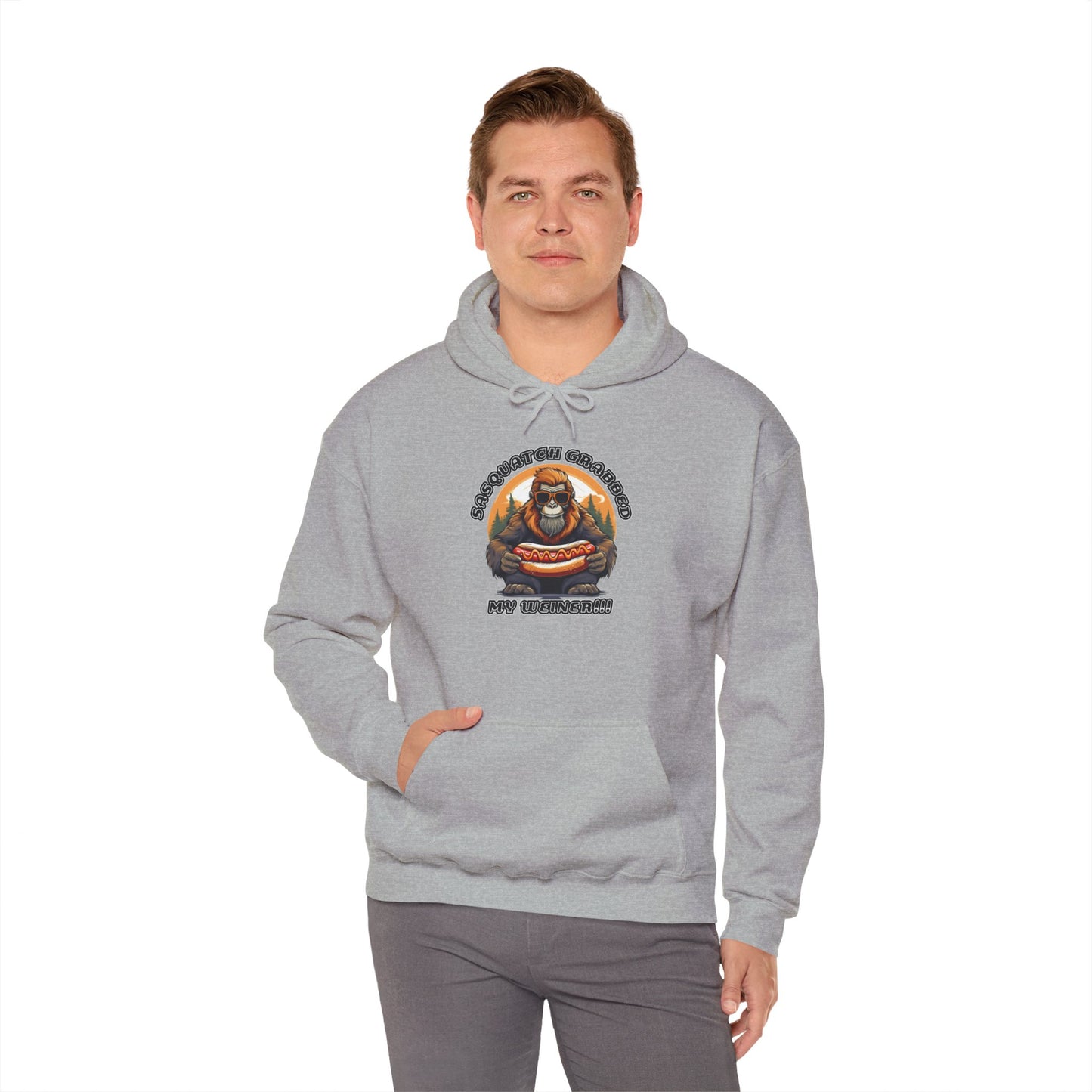 Sasquatch grabbed my weiner! - Unisex Heavy Blend™ Hooded Sweatshirt