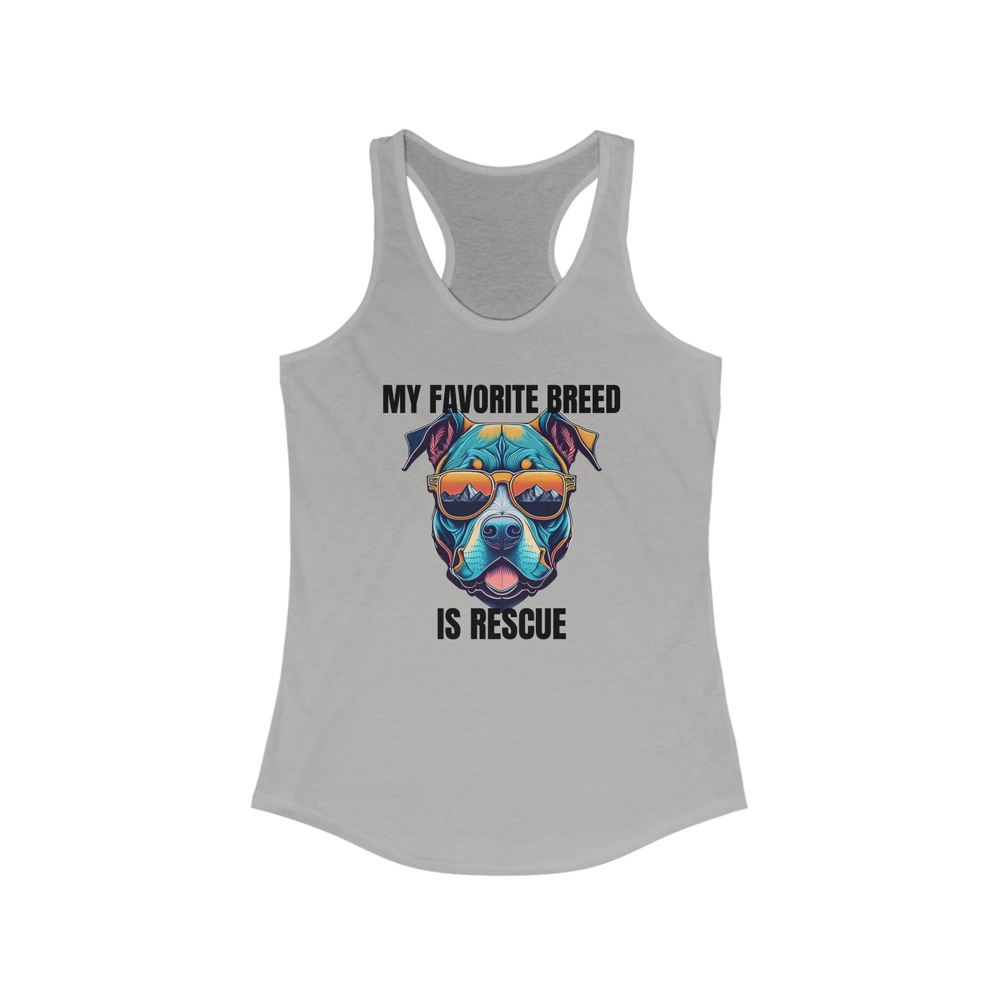 My favorite breed is rescue 1 - Women's Ideal Racerback Tank