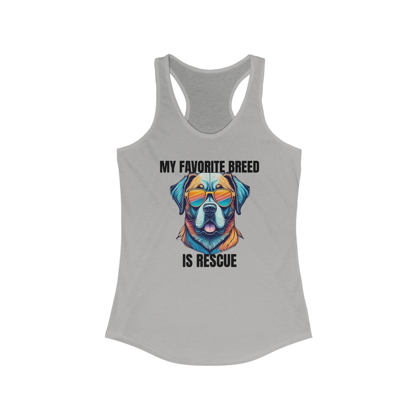 My favorite breed is rescue 5 - Women's Ideal Racerback Tank