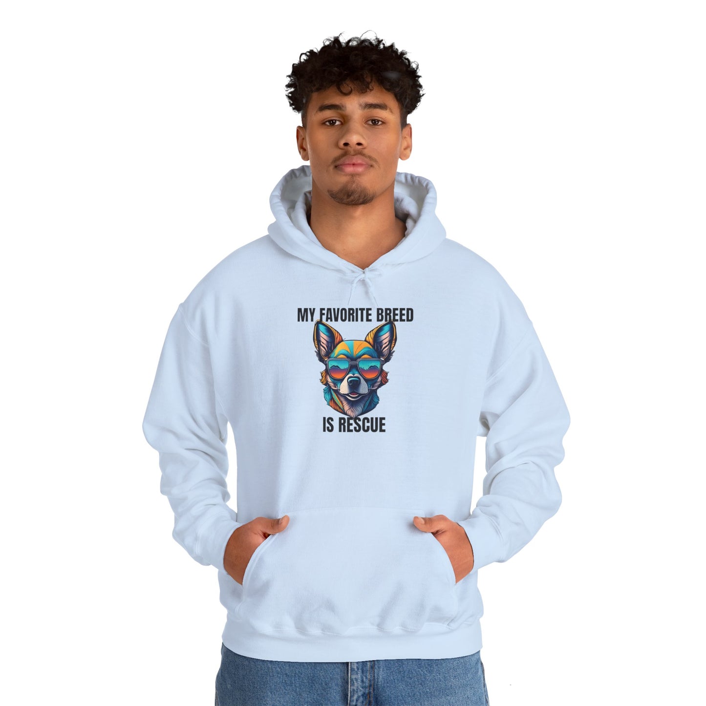 My favorite breed is rescue 2 - Unisex Heavy Blend™ Hooded Sweatshirt