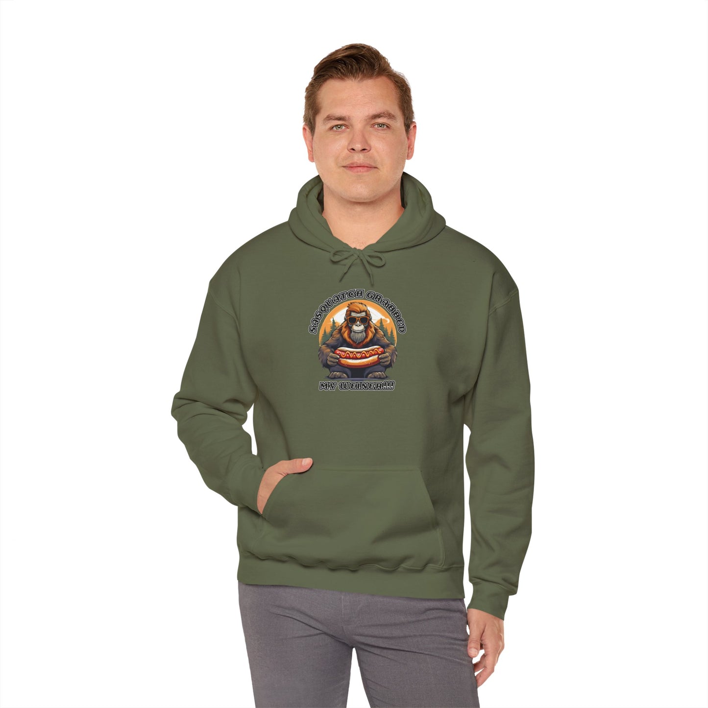 Sasquatch grabbed my weiner! - Unisex Heavy Blend™ Hooded Sweatshirt