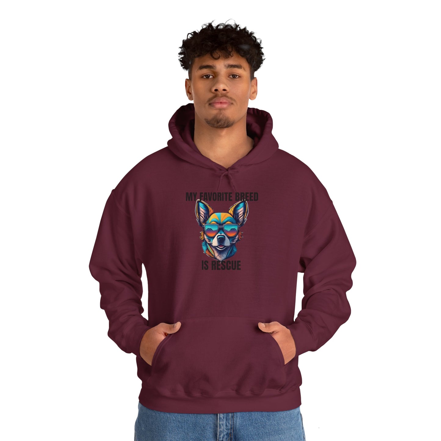 My favorite breed is rescue 2 - Unisex Heavy Blend™ Hooded Sweatshirt