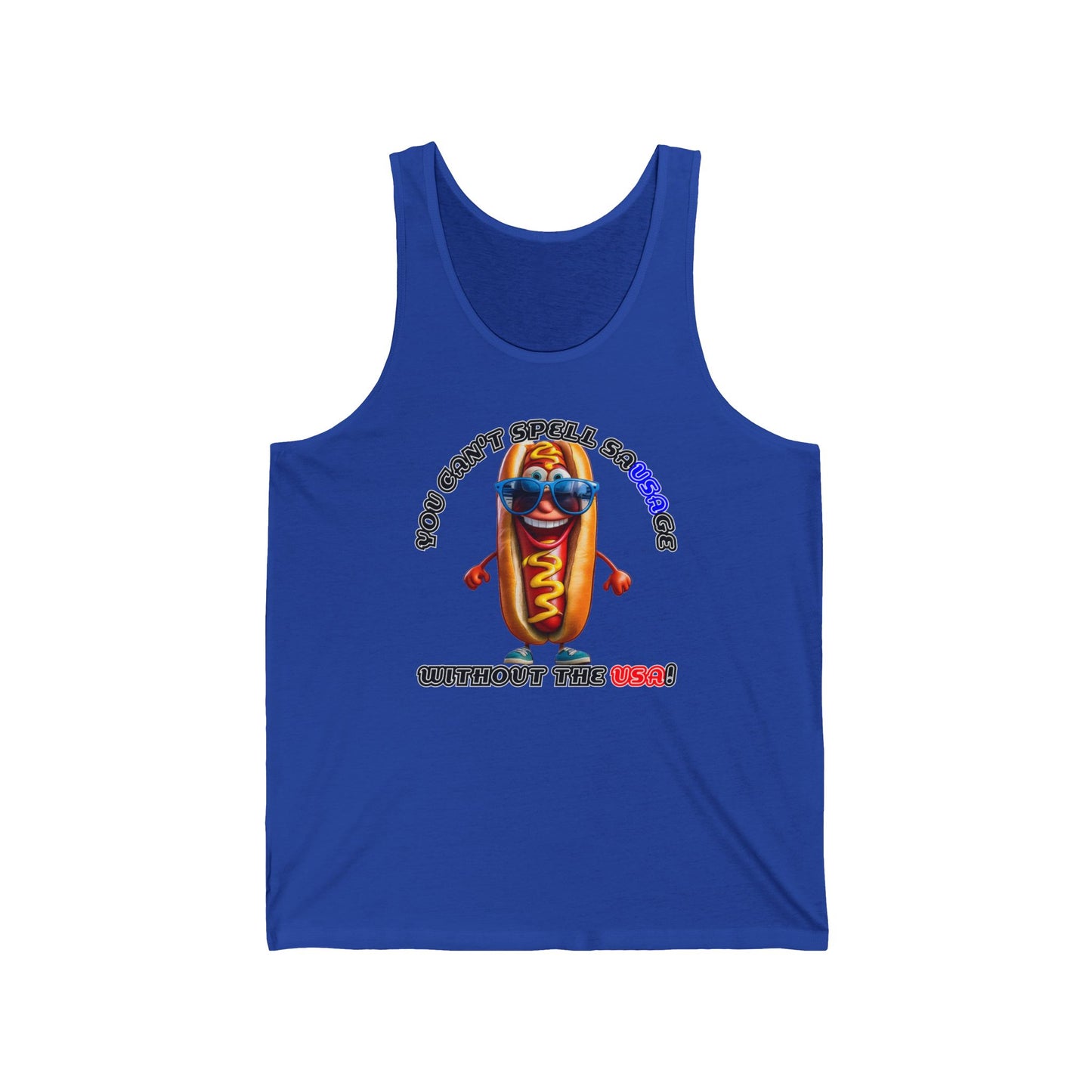 You can't spell sausage without the USA! - Unisex Jersey Tank