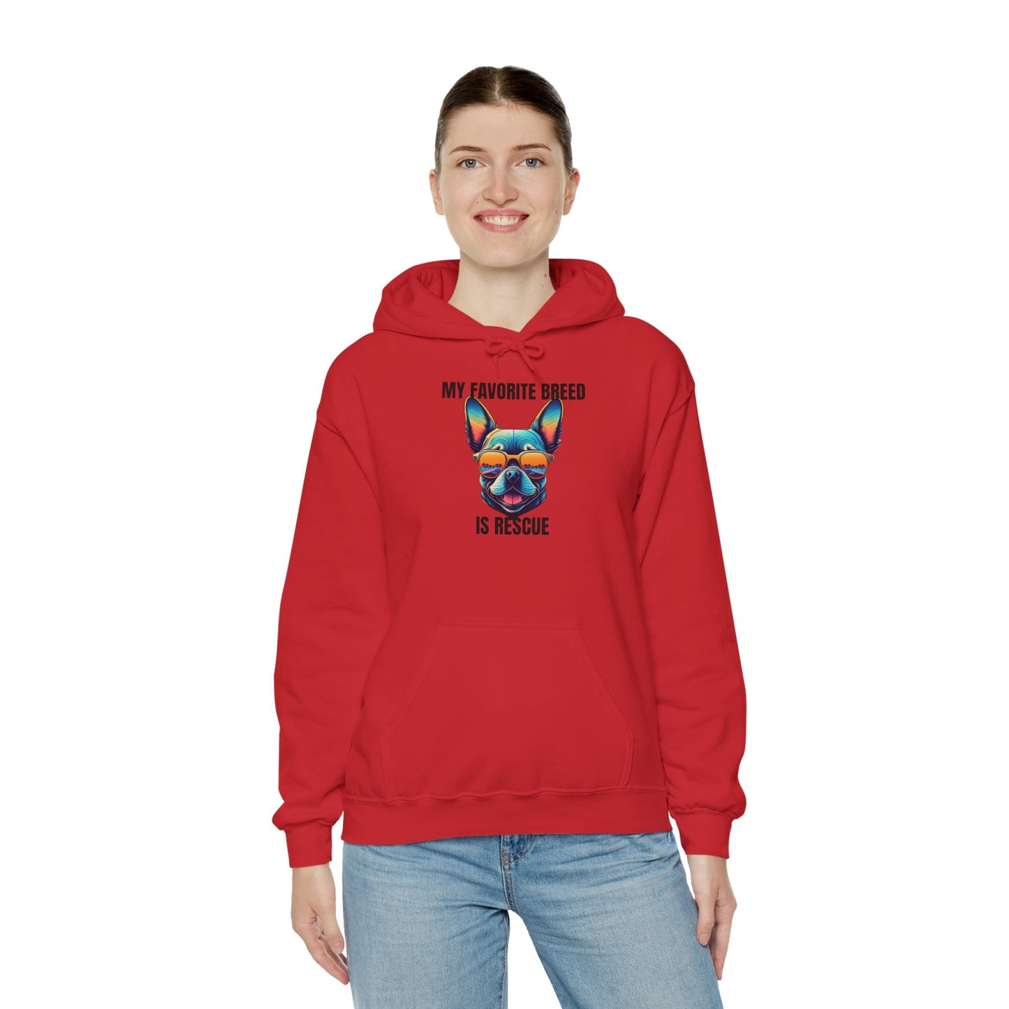 My favorite breed is rescue 3 - Unisex Heavy Blend™ Hooded Sweatshirt