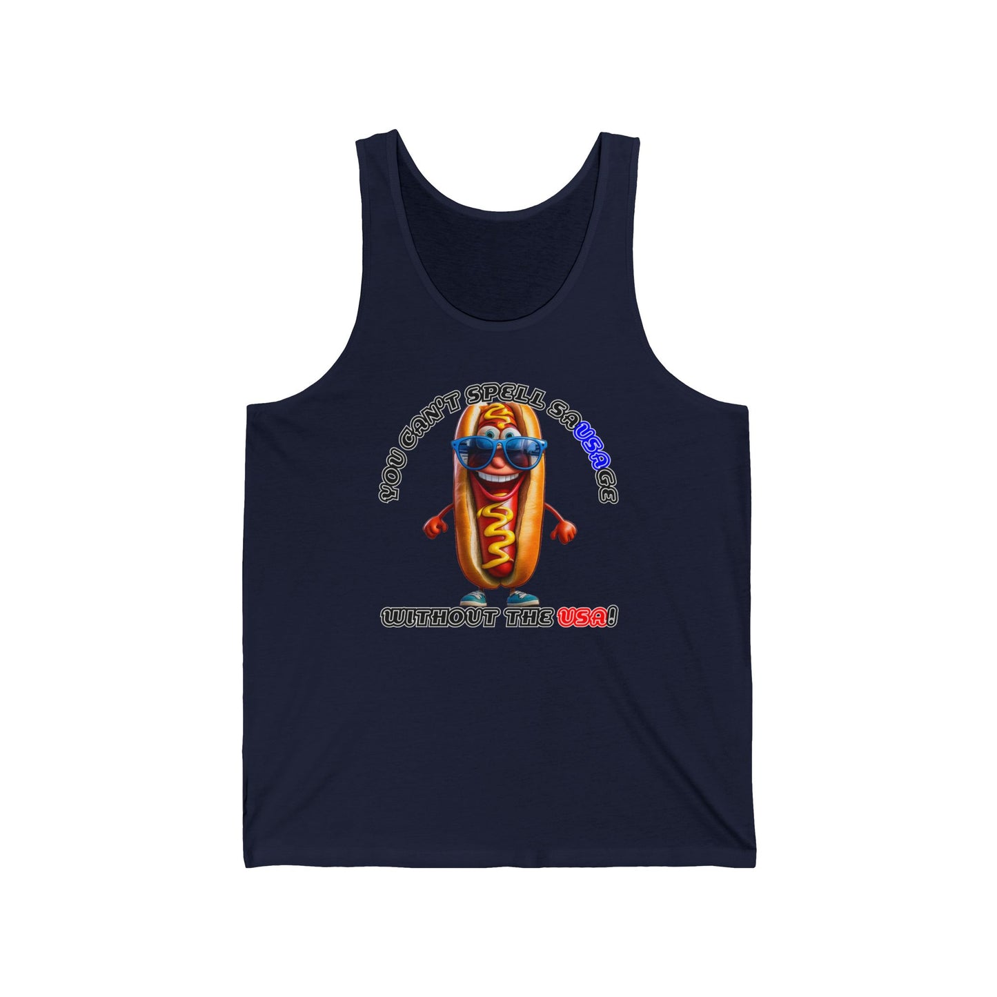 You can't spell sausage without the USA! - Unisex Jersey Tank