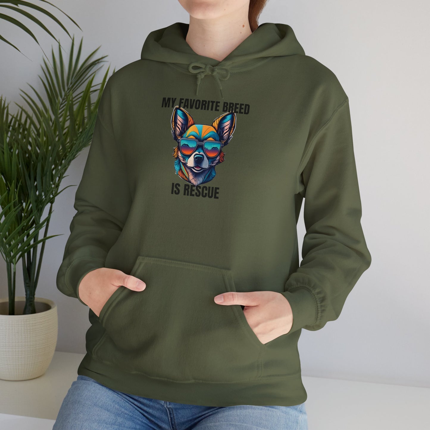 My favorite breed is rescue 2 - Unisex Heavy Blend™ Hooded Sweatshirt