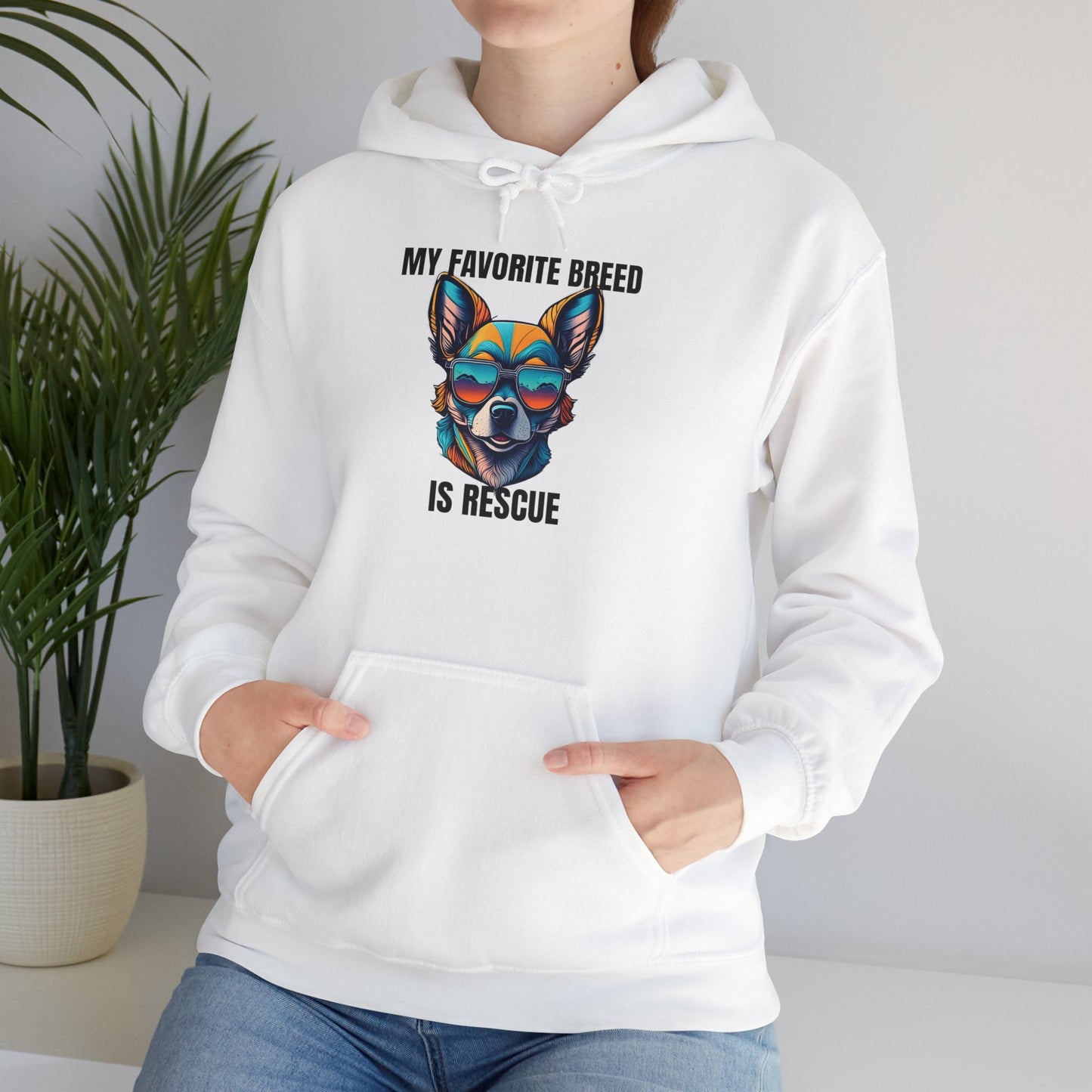 My favorite breed is rescue 2 - Unisex Heavy Blend™ Hooded Sweatshirt