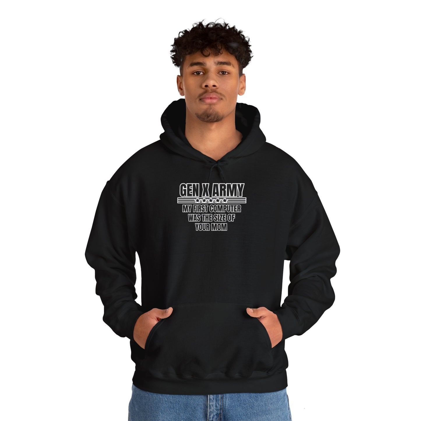 My first computer was the size of your mom - Unisex Heavy Blend™ Hooded Sweatshirt