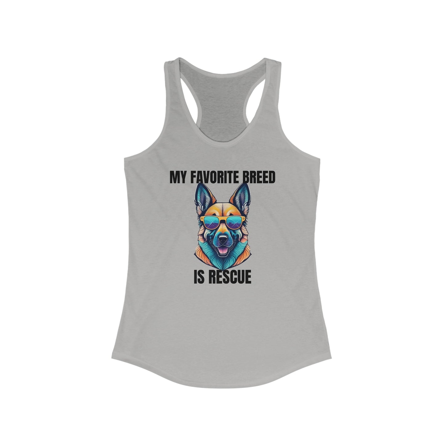 My favorite breed is rescue 6 - Women's Ideal Racerback Tank