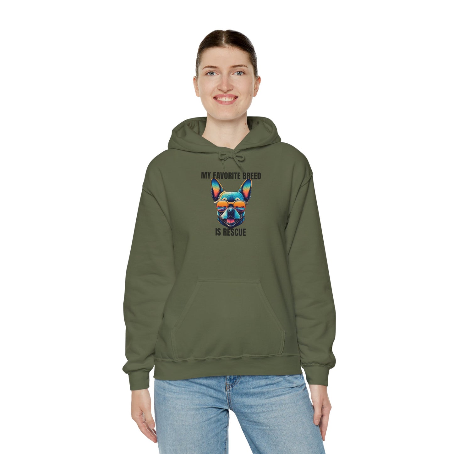 My favorite breed is rescue 3 - Unisex Heavy Blend™ Hooded Sweatshirt