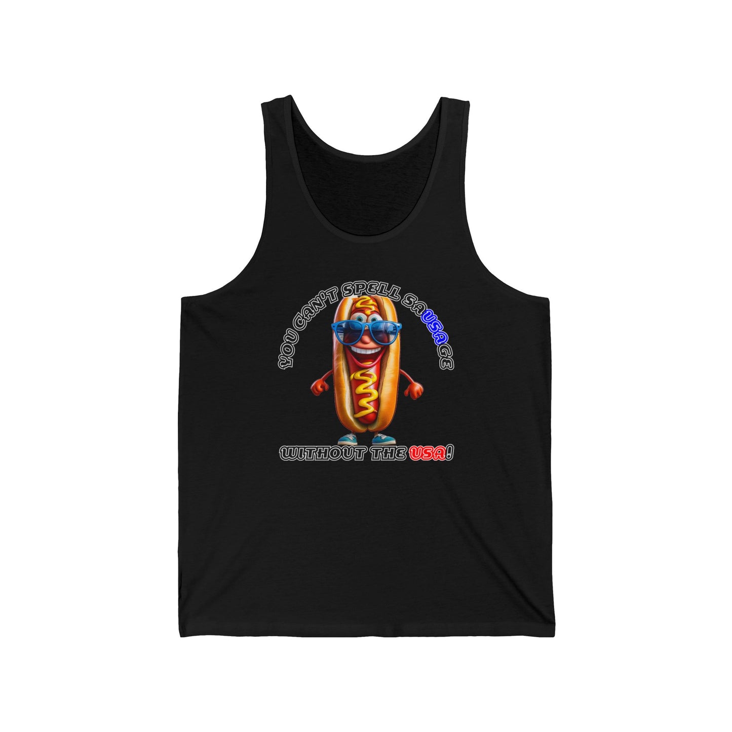 You can't spell sausage without the USA! - Unisex Jersey Tank