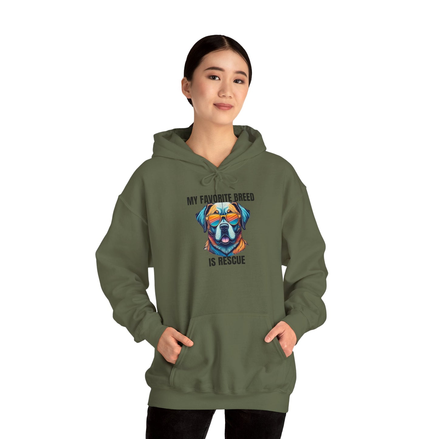 My favorite breed is rescue 5 - Unisex Heavy Blend™ Hooded Sweatshirt