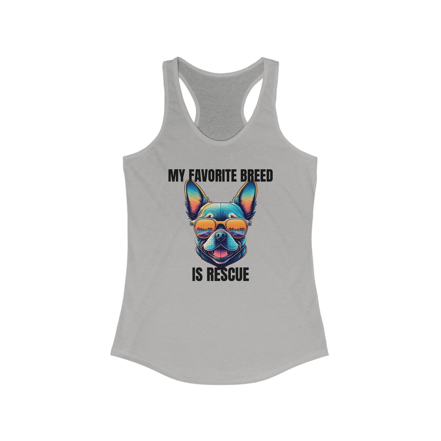 My favorite breed is rescue 3 - Women's Ideal Racerback Tank