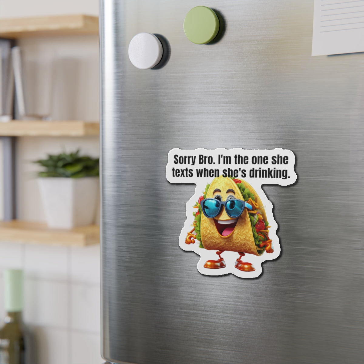 Texting taco - Die-Cut Magnets