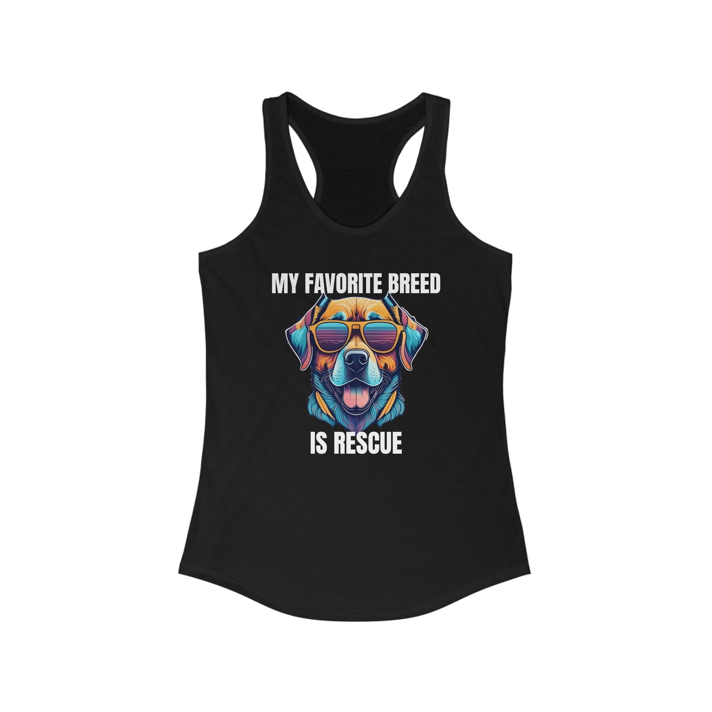 My favorite breed is rescue 4 - Women's Ideal Racerback Tank