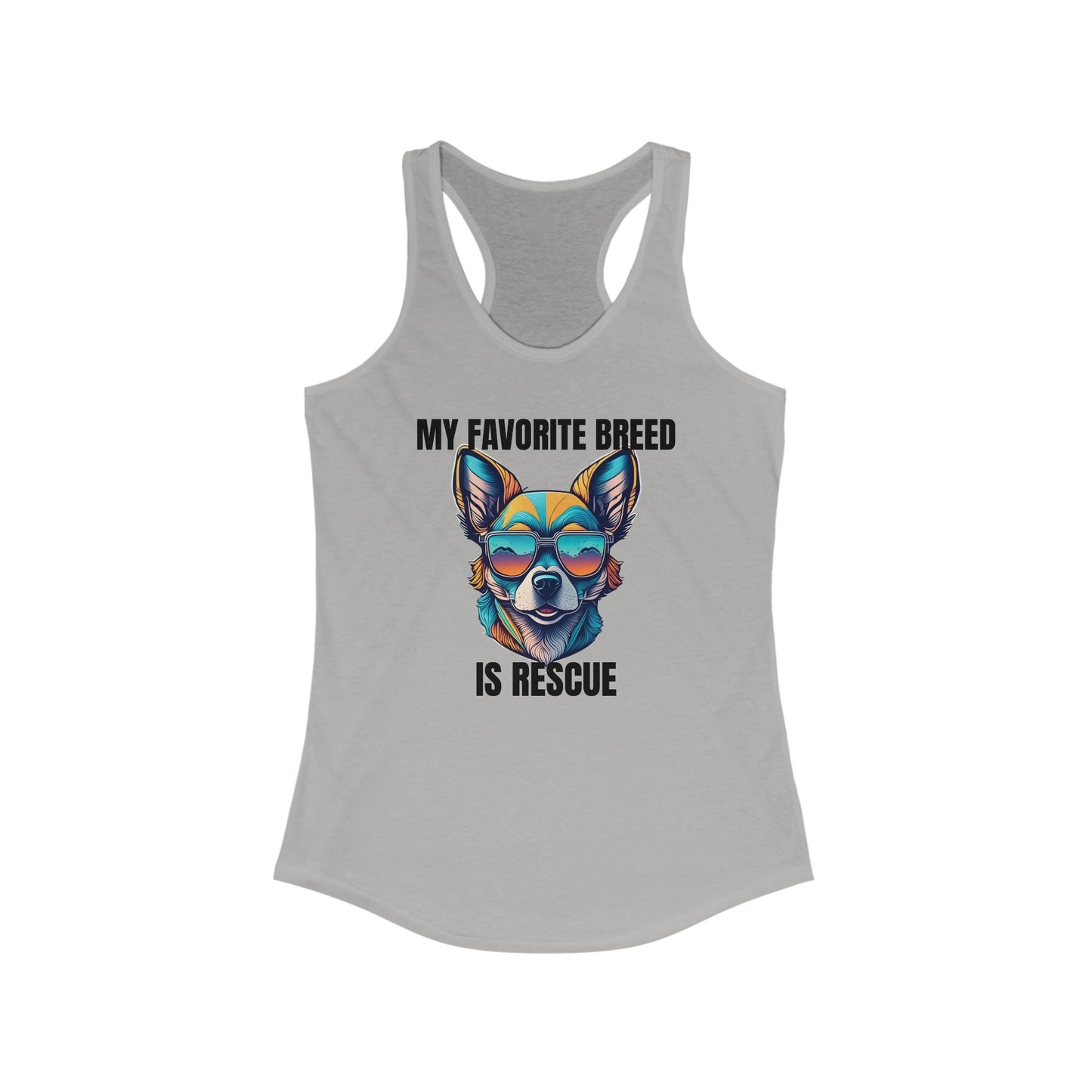 My favorite breed is rescue 2 - Women's Ideal Racerback Tank