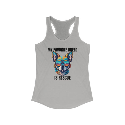 My favorite breed is rescue 2 - Women's Ideal Racerback Tank