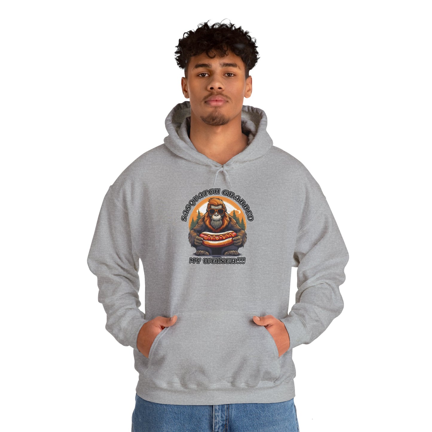 Sasquatch grabbed my weiner! - Unisex Heavy Blend™ Hooded Sweatshirt