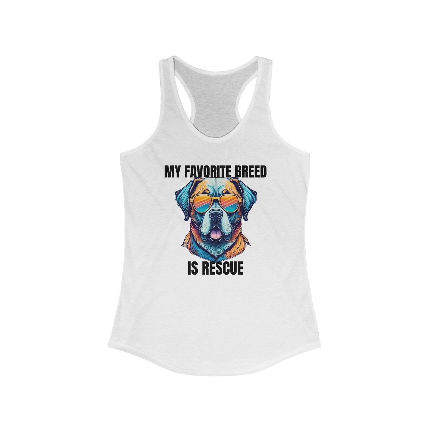 My favorite breed is rescue 5 - Women's Ideal Racerback Tank