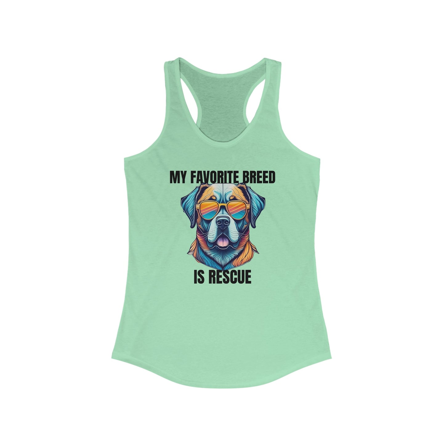 My favorite breed is rescue 5 - Women's Ideal Racerback Tank