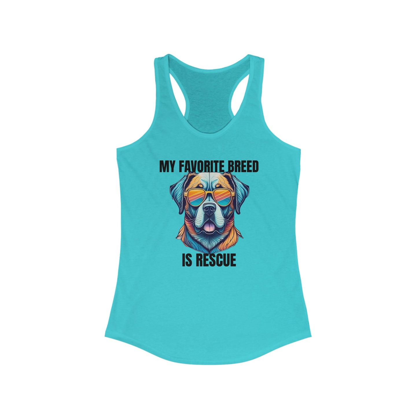 My favorite breed is rescue 5 - Women's Ideal Racerback Tank