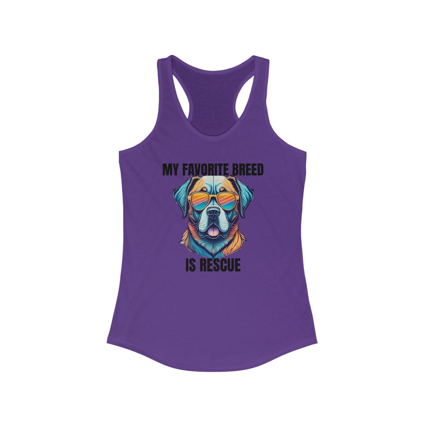 My favorite breed is rescue 5 - Women's Ideal Racerback Tank