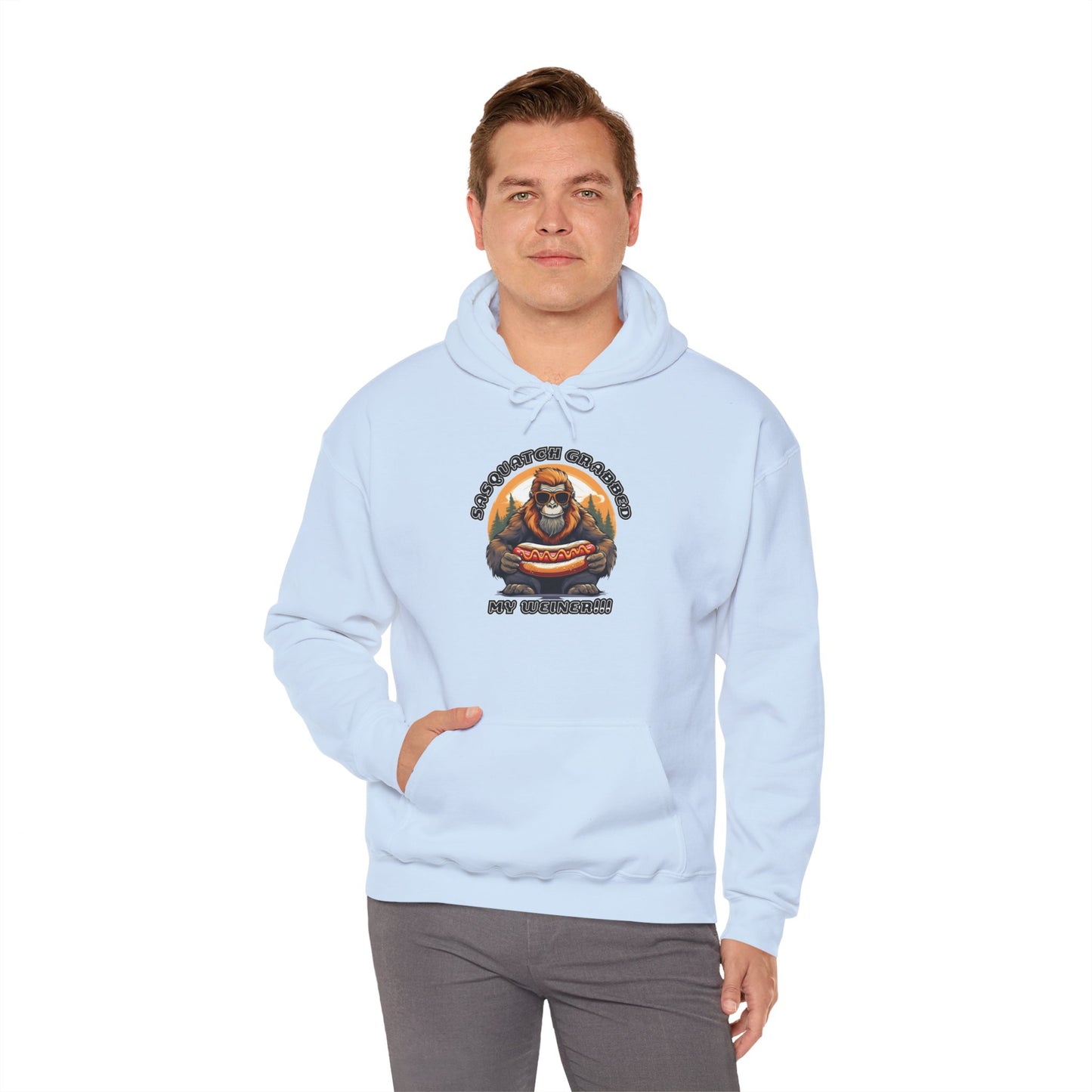 Sasquatch grabbed my weiner! - Unisex Heavy Blend™ Hooded Sweatshirt