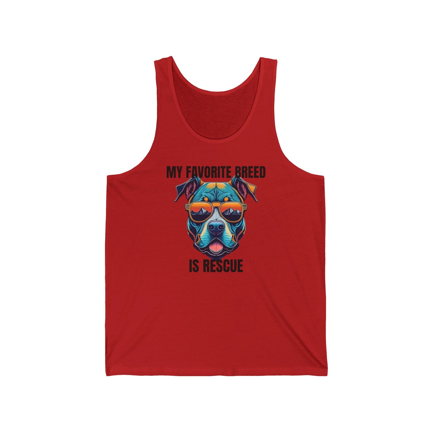 My favorite breed is rescue 1 - Unisex Jersey Tank