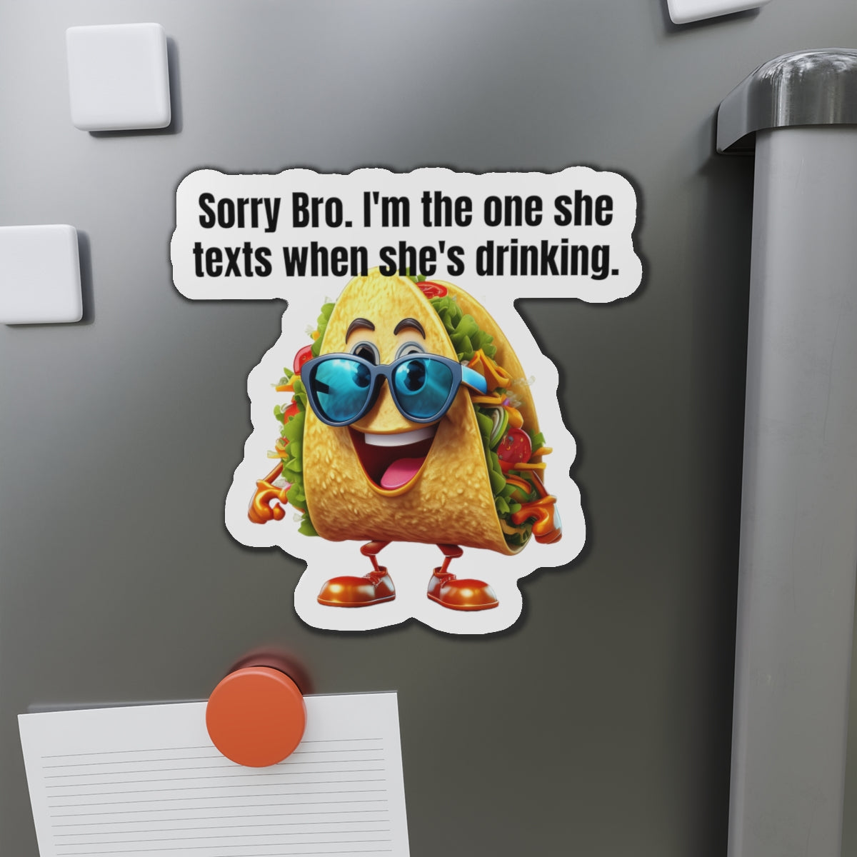 Texting taco - Die-Cut Magnets