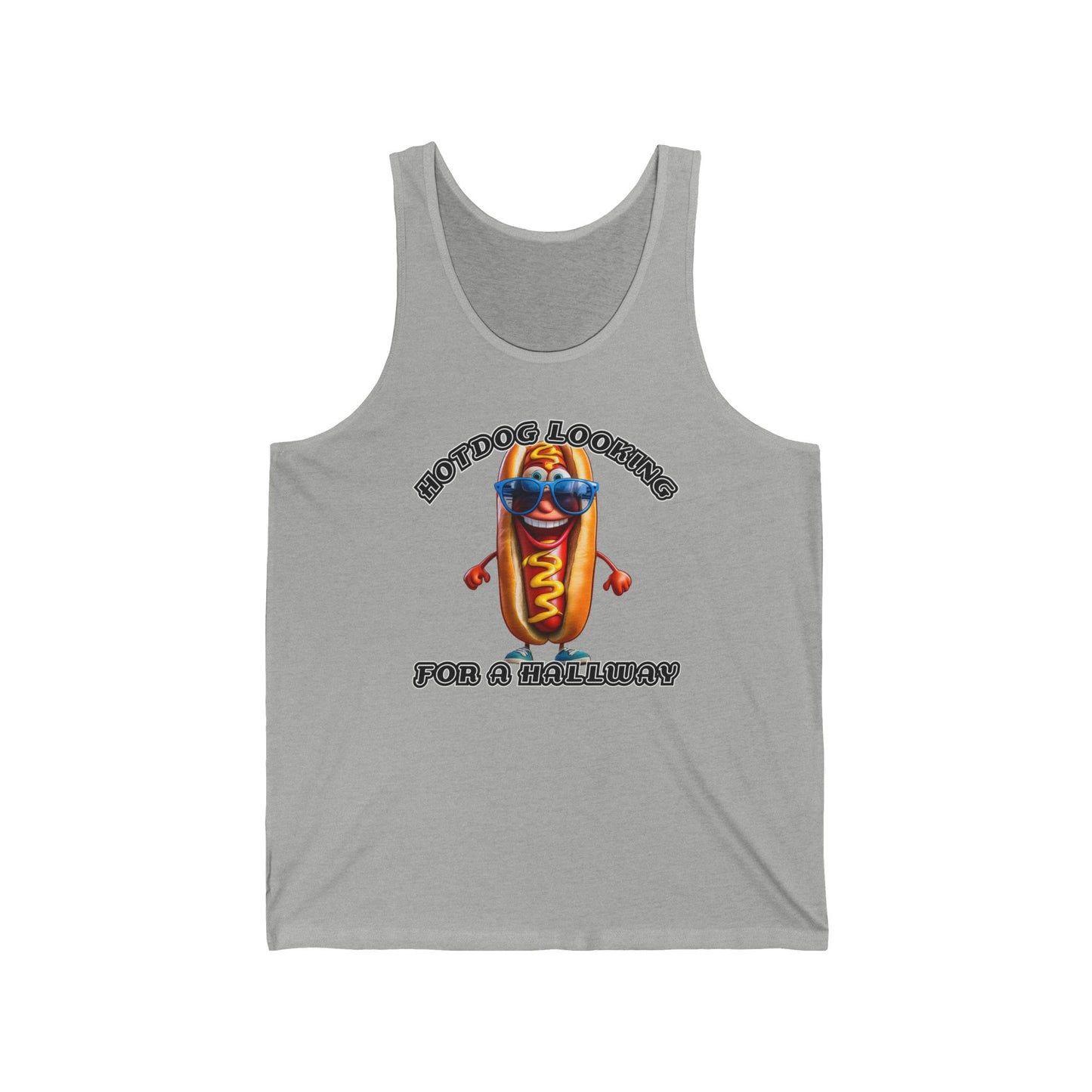 Hotdog looking for a hallway - Unisex Jersey Tank