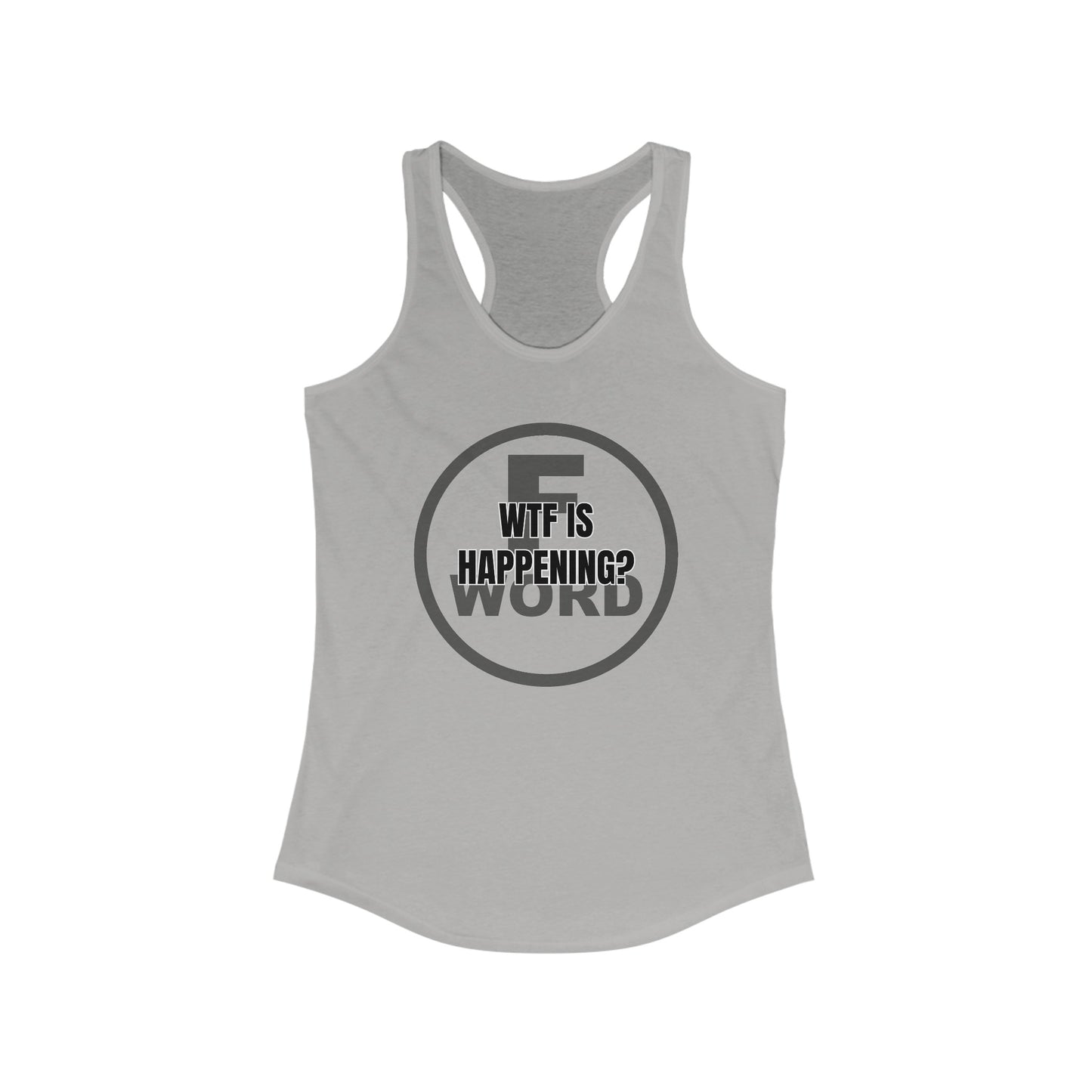 WTF is happening? - Women's Ideal Racerback Tank